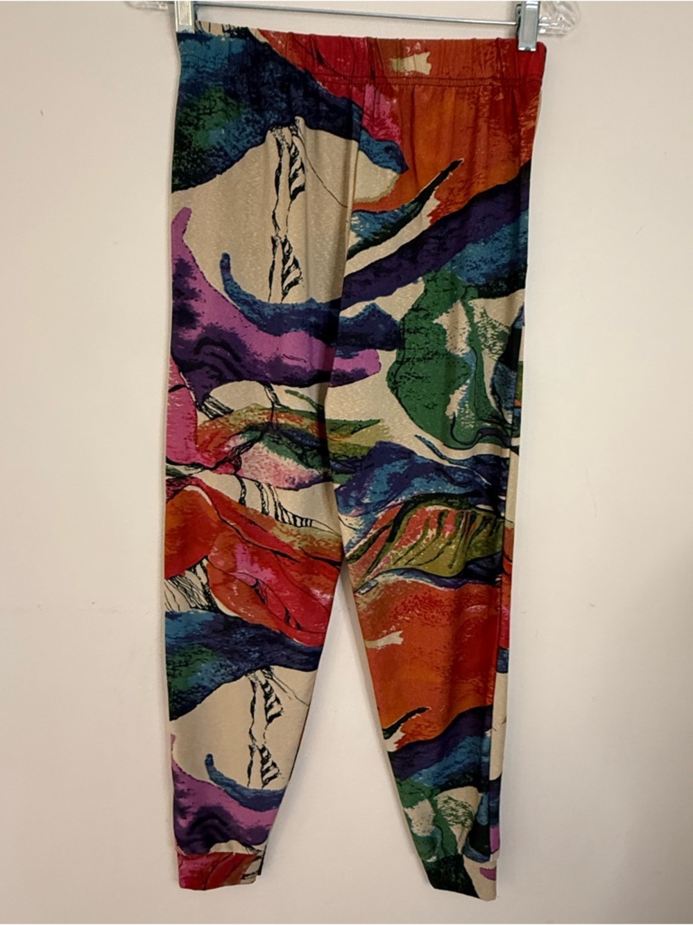 Lightweight ankle joggers multicolored boho with pockets SZ S/M - Picture 2 of 9